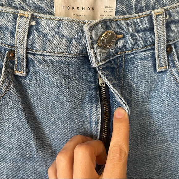 Topshop Raw Hem Crop High Rise Jeans Size 28 - Picture 6 of 11